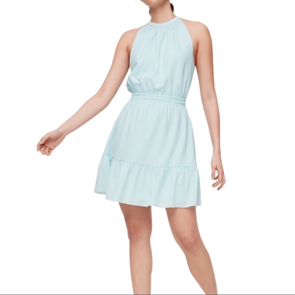 Aritzia Dresses & Skirts - ARITZIA Wilfred Effet Blue Mint Halter Dress XXS